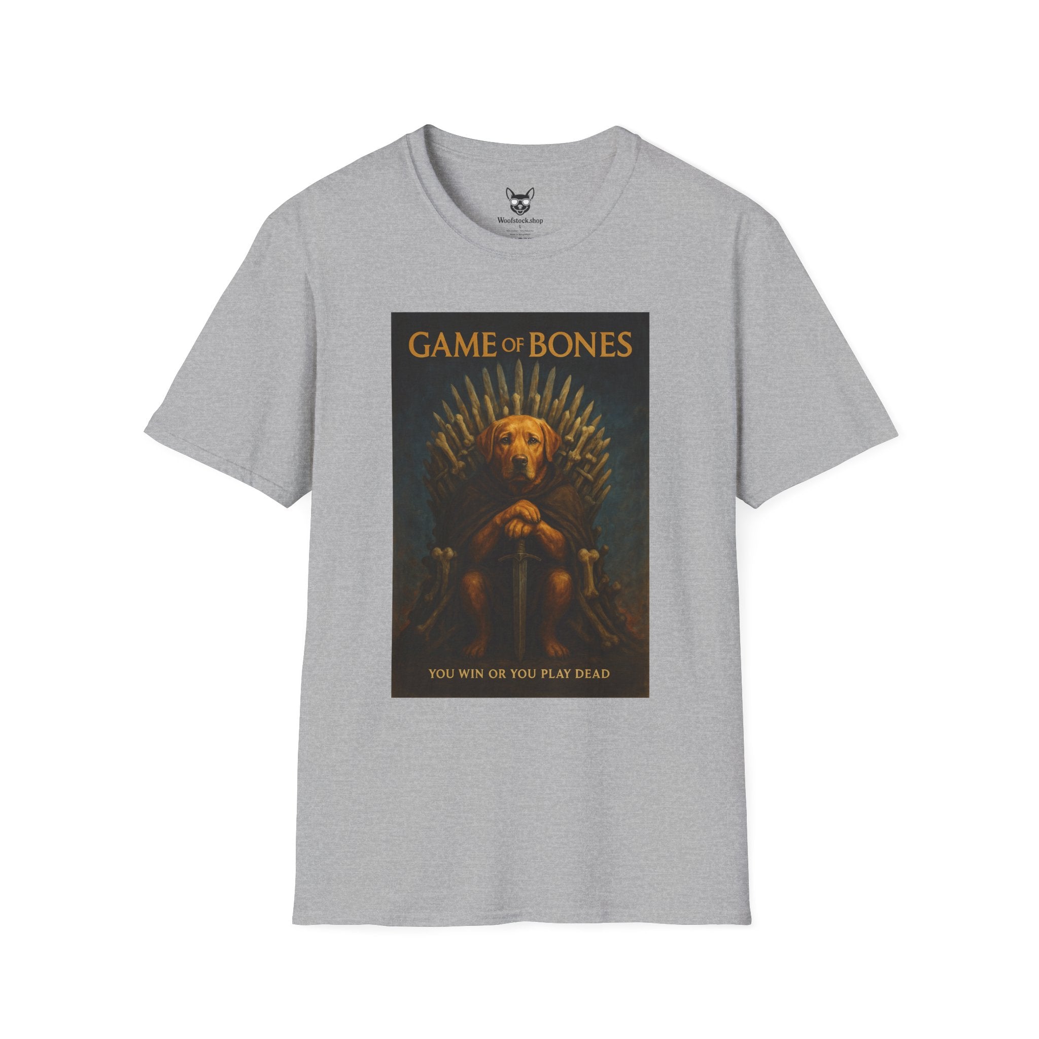 Game of Thrones TV Poster Dog Parody Unisex Softstyle T-Shirt -- Funny Dog Tee for TV and Dog Lovers
